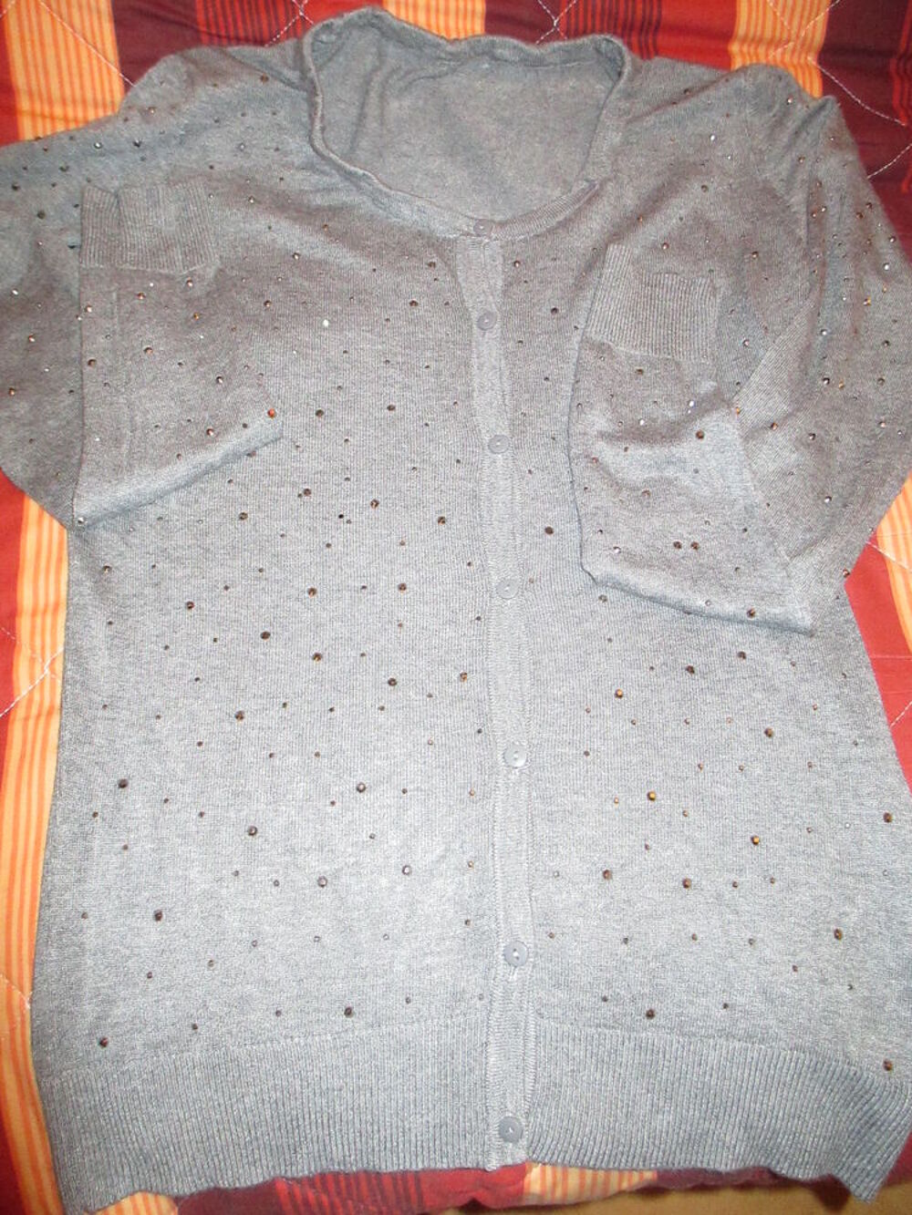 Etam gilet gris manches longues Vtements