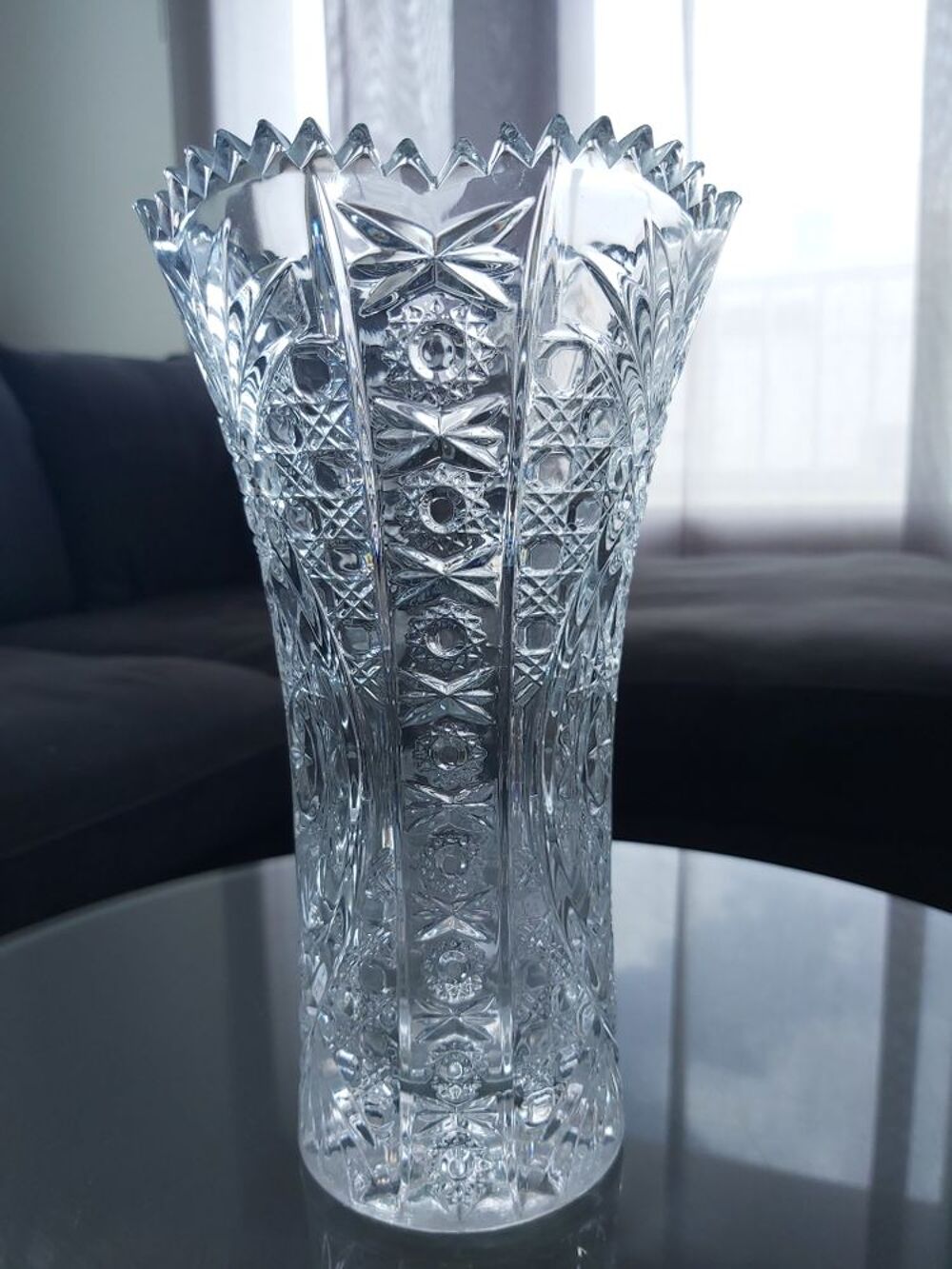 magnifique vase en cristal vintage Dcoration