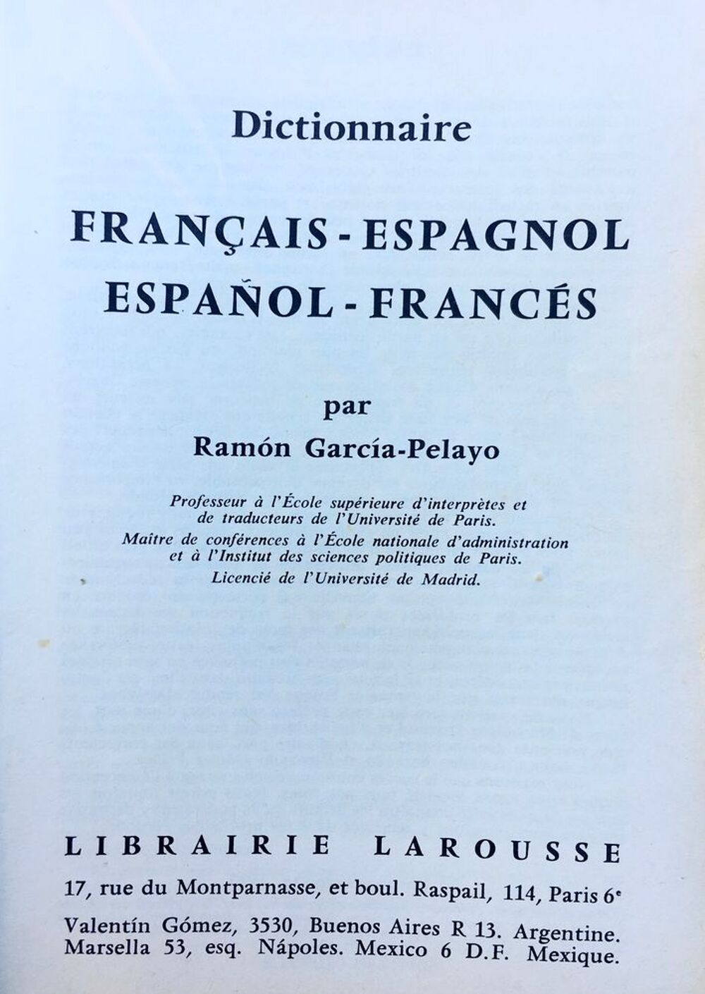 Dictionnaire Fran&ccedil;ais-Espagnol / Espa&ntilde;ol-Franc&eacute;s (Larousse) Livres et BD