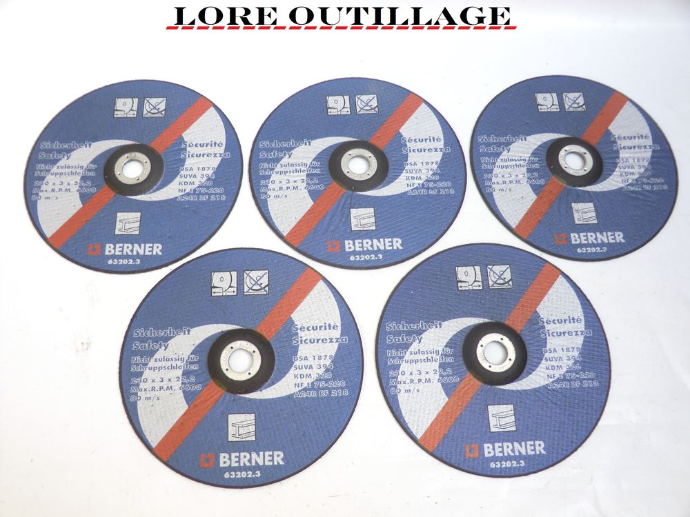 BERNER - 5 disques acier 230 mm Bricolage