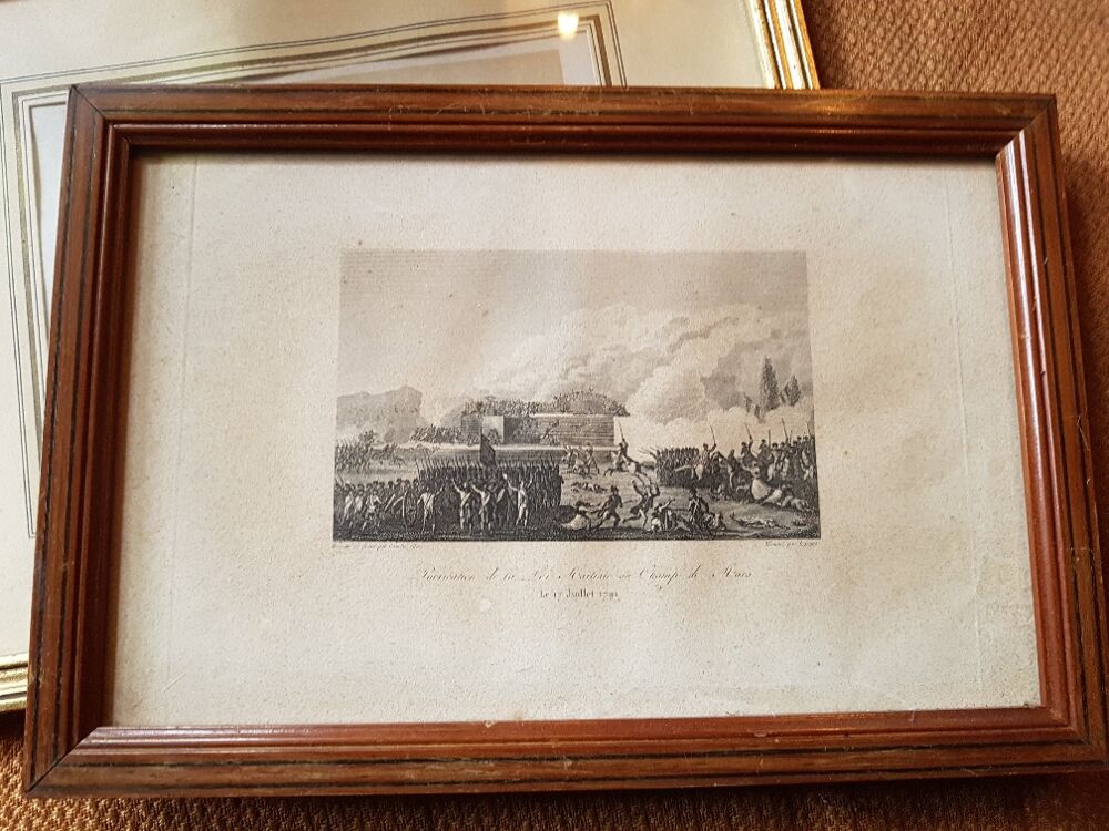 Tableaux de reproduction vintage, 1789, 1791, 1793 en l'&eacute;tat Décoration
