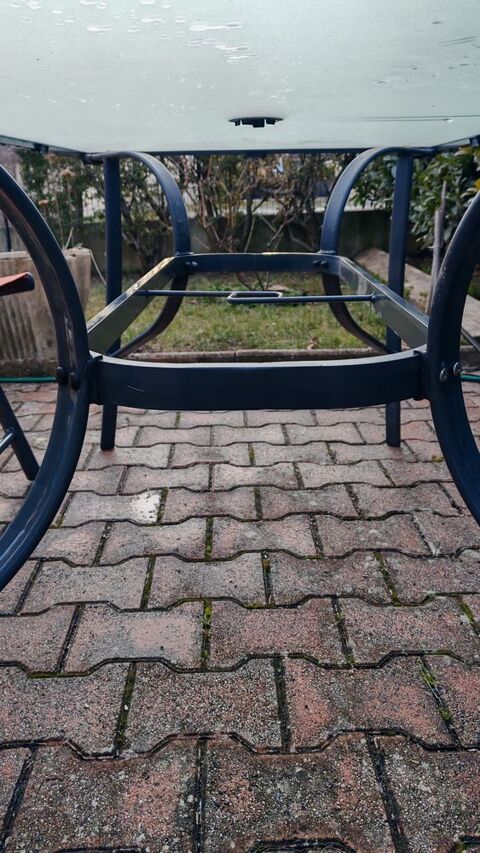 Salon de Jardin Table verre et 6 fauteuils pliables 100 Digne-les-Bains (04)