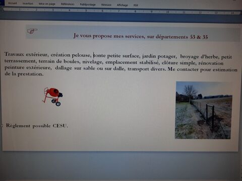 Travaux ext�rieurs  1 Ern�e (53)