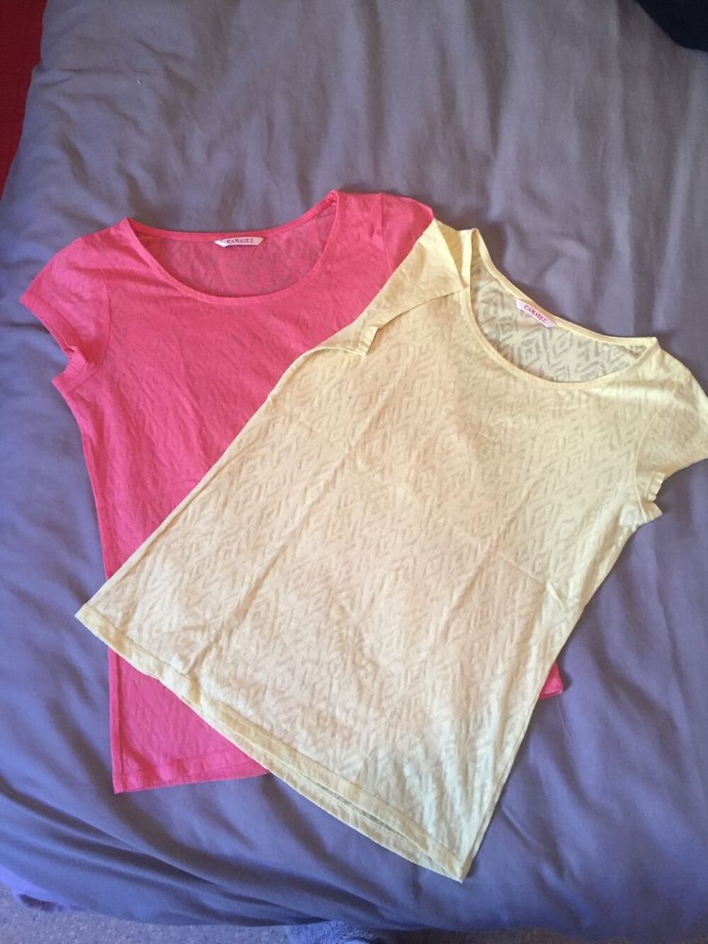 T-Shirts jaune et rose Vtements