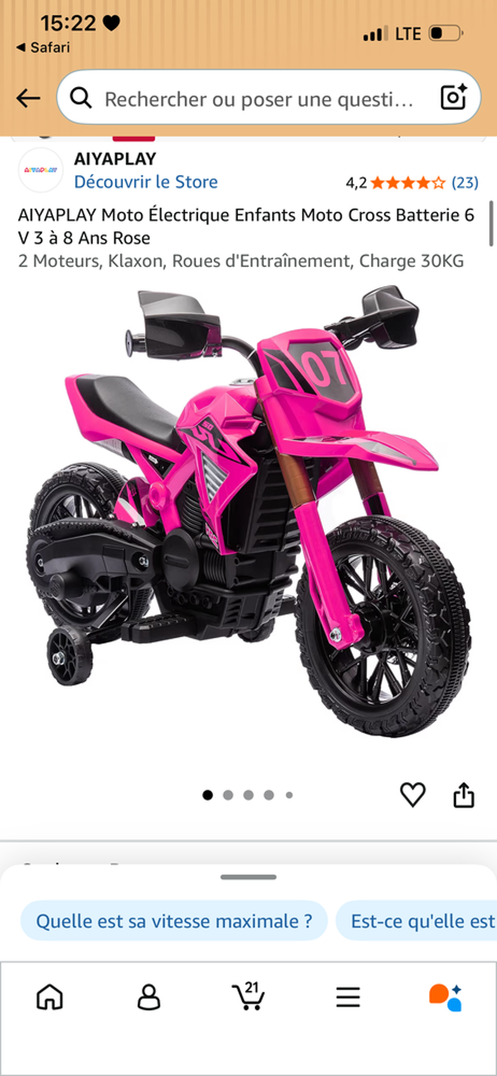 Moto &eacute;lectrique enfant Jeux / jouets