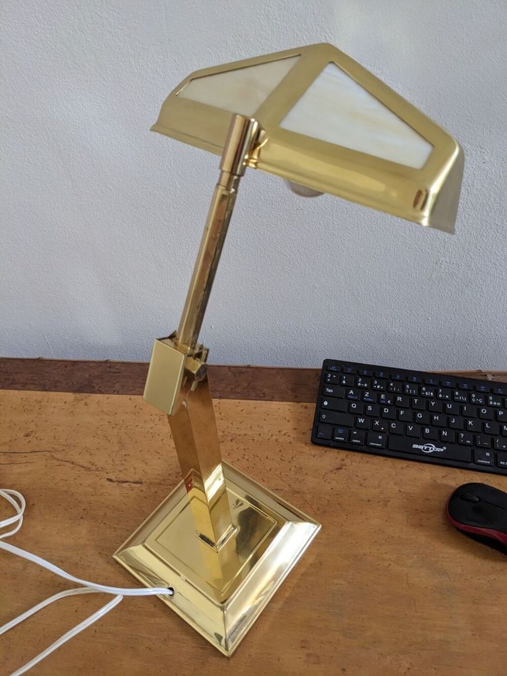 Lampe art d&eacute;co PIROUETT de direction en laiton poli avec ver Décoration