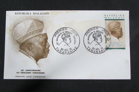 enveloppe premier jour, R�poblika Malagasy, Tsiranana 5 Millau (12)