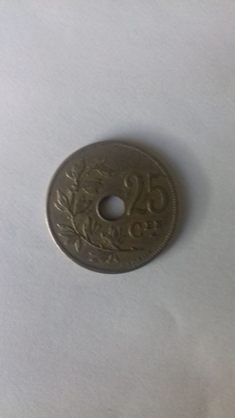 Pi&egrave;ce 25c Belgique 1908 