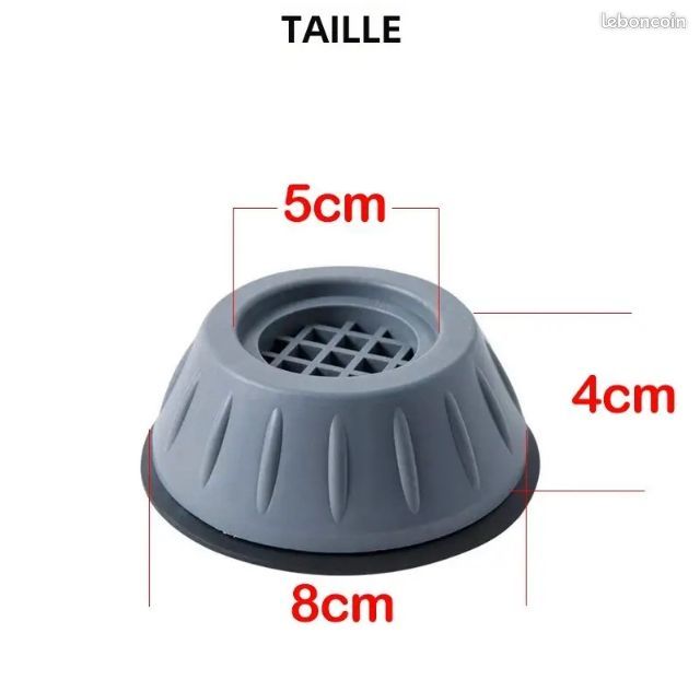 4 Patins Anti-vibration Pour Machine à Laver - Hauteur 4 Cm - Universels Pour Lave-linge, Réfrigérateur - Antidérapants