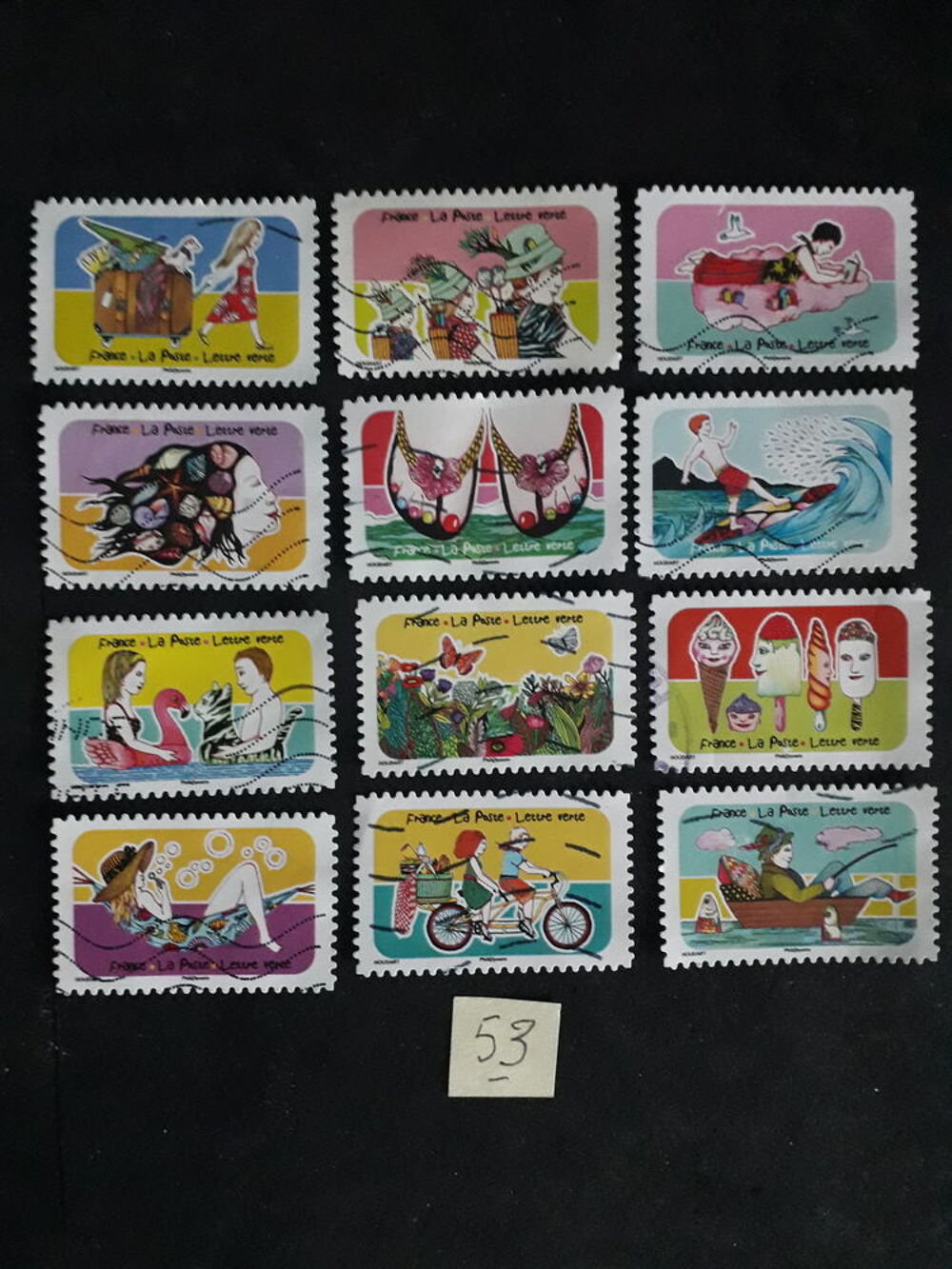 2 S&eacute;ries compl&egrave;tes de timbres 0,40 € la s&eacute;rie.53/57 