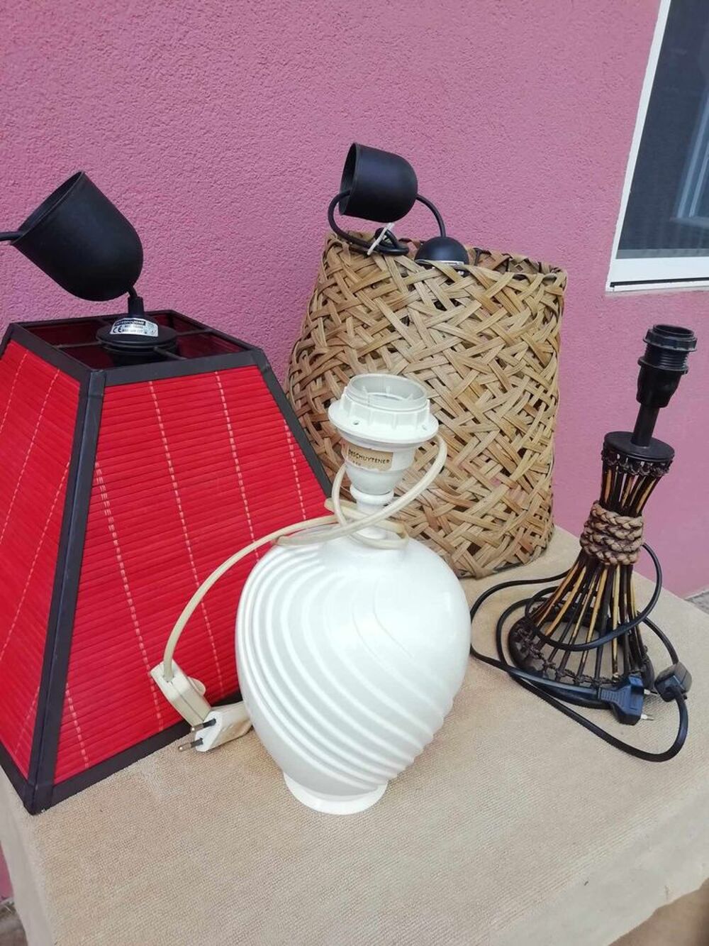 Lot de luminaires 2 plafonniers + 2 lampes de chevet Décoration