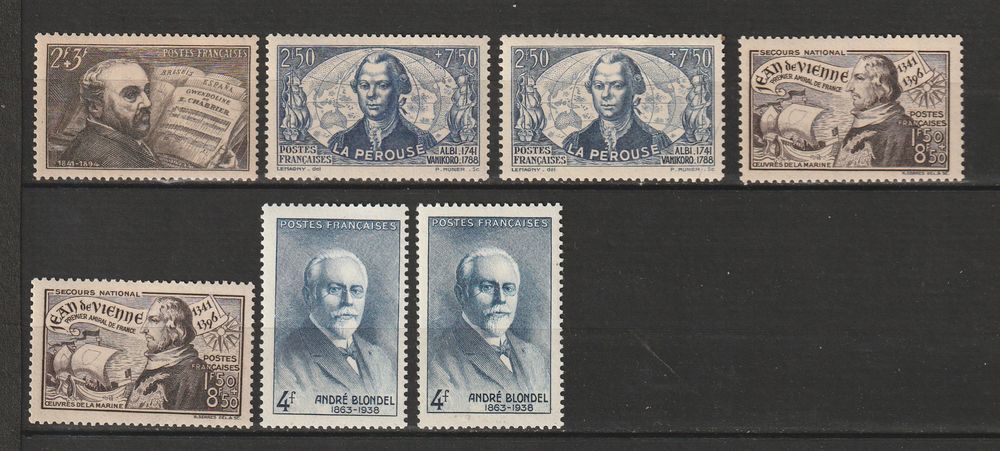 TIMBRES NEUFS**multiples ANNEE 1942
