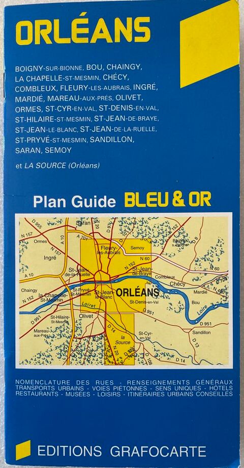 ORLEANS Plan guide BLEU ET OR 3 Joué-lès-Tours (37)