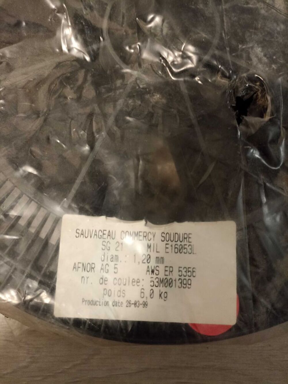 Bobine fil aluminium soudure MIG ER5356 &agrave;˜ 1,2 mm €" 6 kg €" Neuve Bricolage