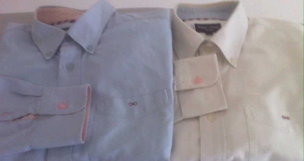 Lot de 2 Chemises EDEN PARK blanche et bleu Vêtements