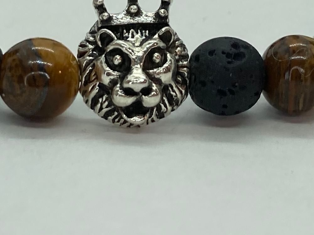 Bracelet pour Homme en v&eacute;ritable pierres semi-pr&eacute;cieuses &laquo;&nbsp;Protection et Courage&nbsp;&raquo; Bijoux et montres