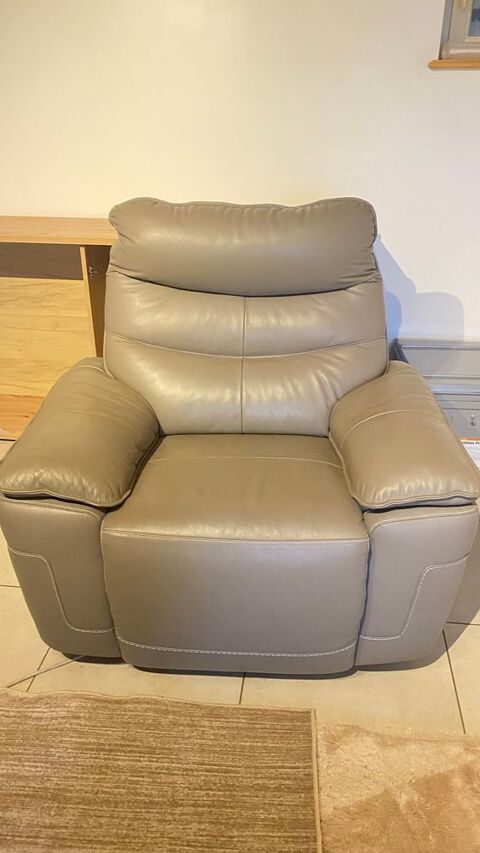 1 canapé tissu électrique 2 places et un fauteuil gris cuir 450 Lagarrigue (81)