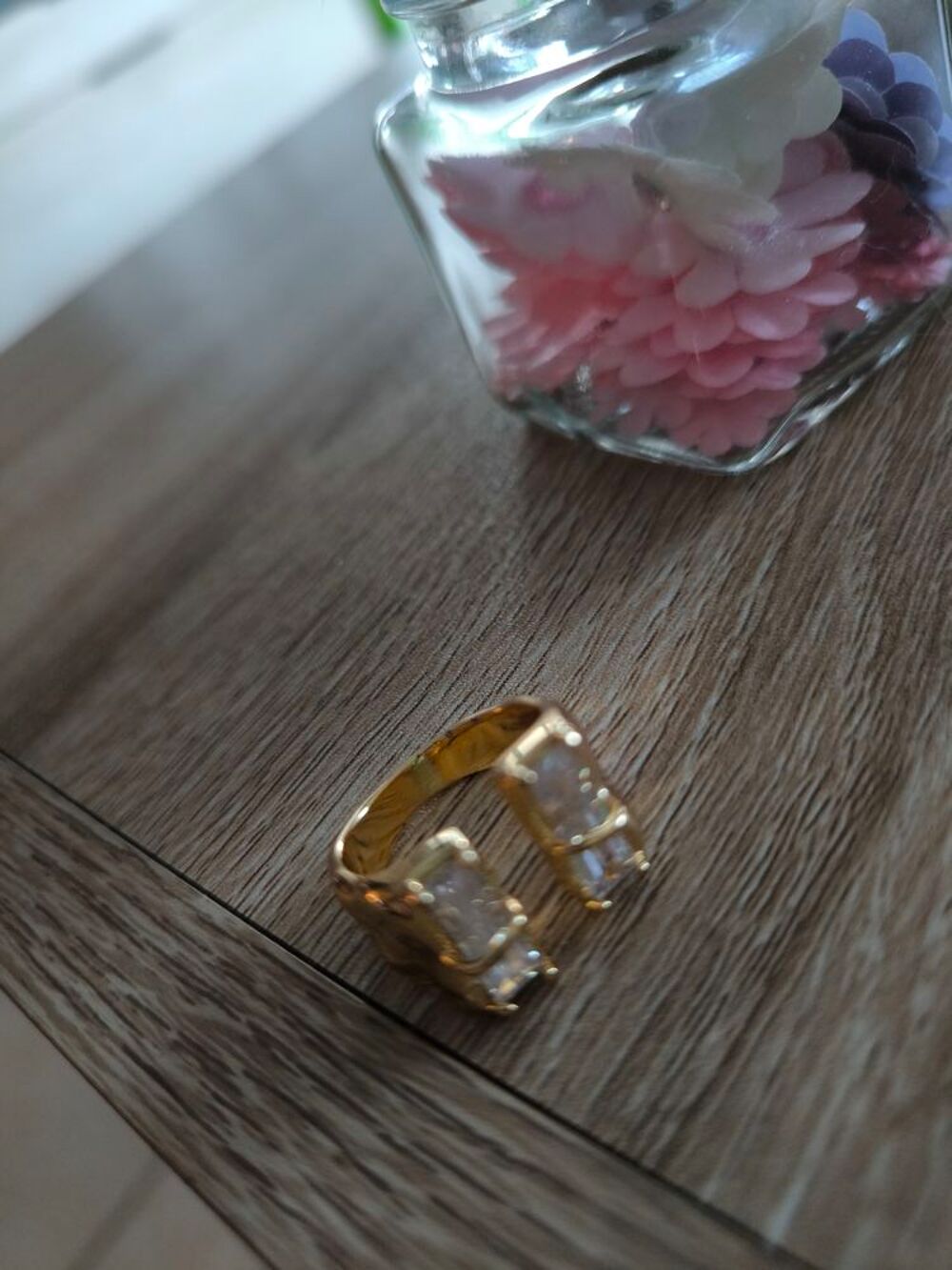 Bague femme vermeil et cristal autrichien r&eacute;glable Bijoux et montres