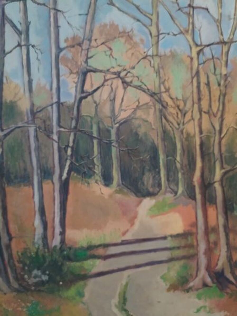 Tableau Sous-Bois en Automne Sign&eacute; P. Gibert 1957
