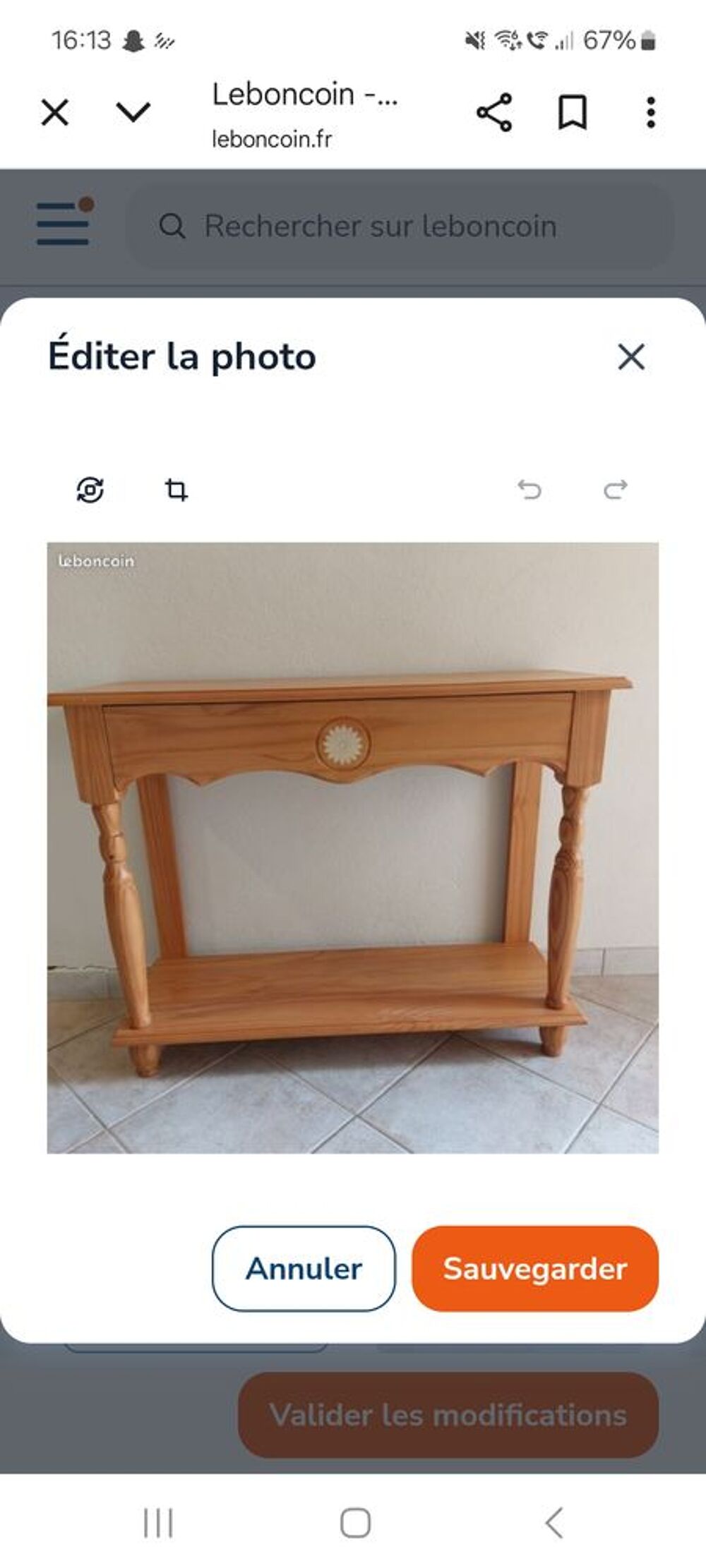 Console en pin massif. Meubles