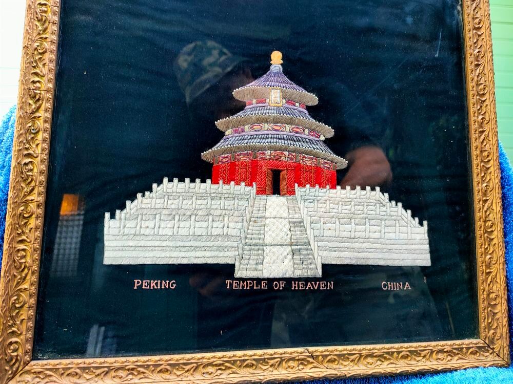 Cadre sous verre de Broderie chinoise pekin Décoration