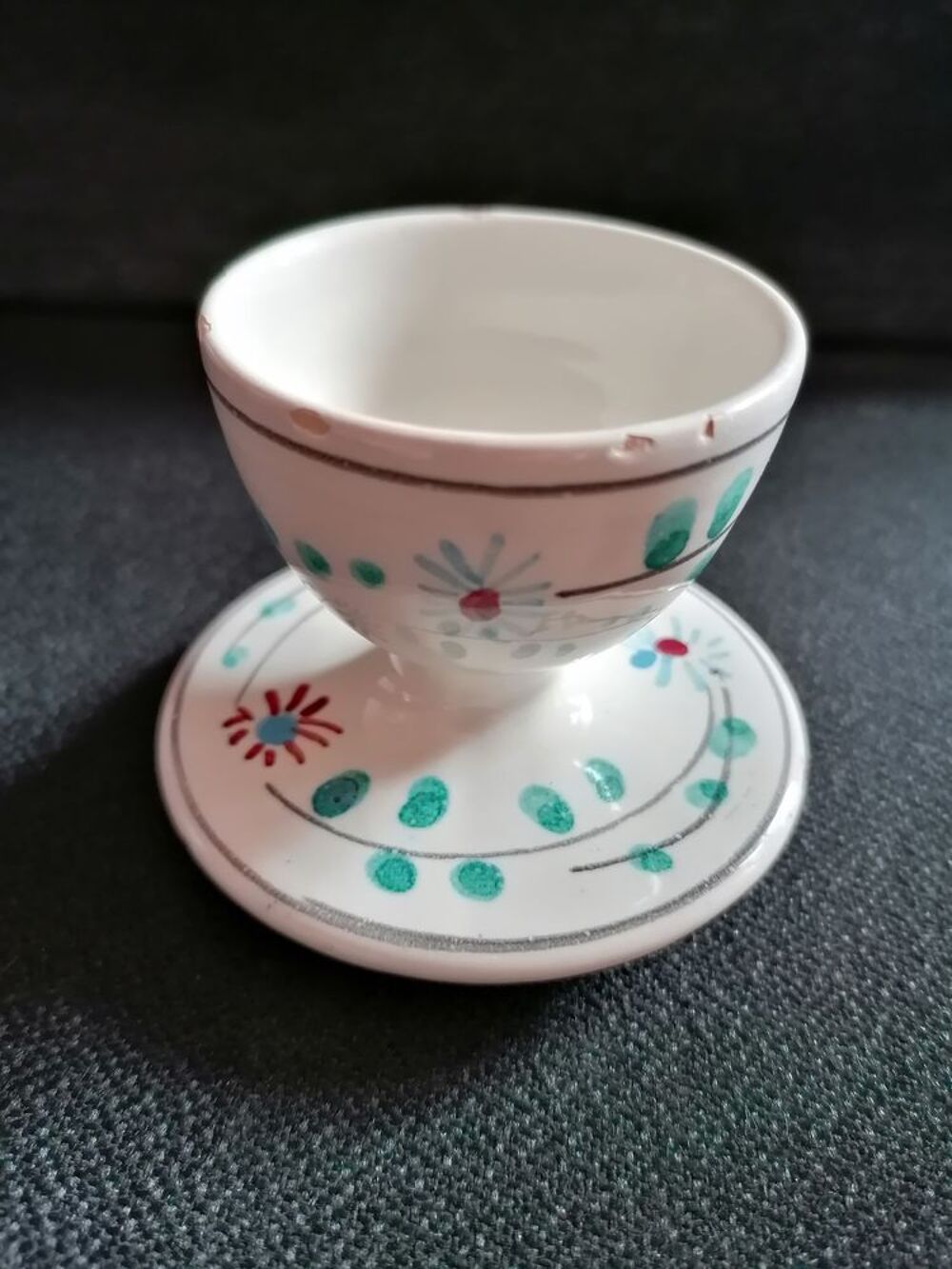 Coquetier Fa&iuml;ence Ancien Cuisine