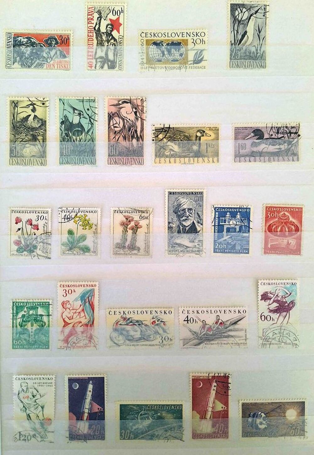 S&eacute;rie de timbres de collection de Tch&eacute;coslovaquie 