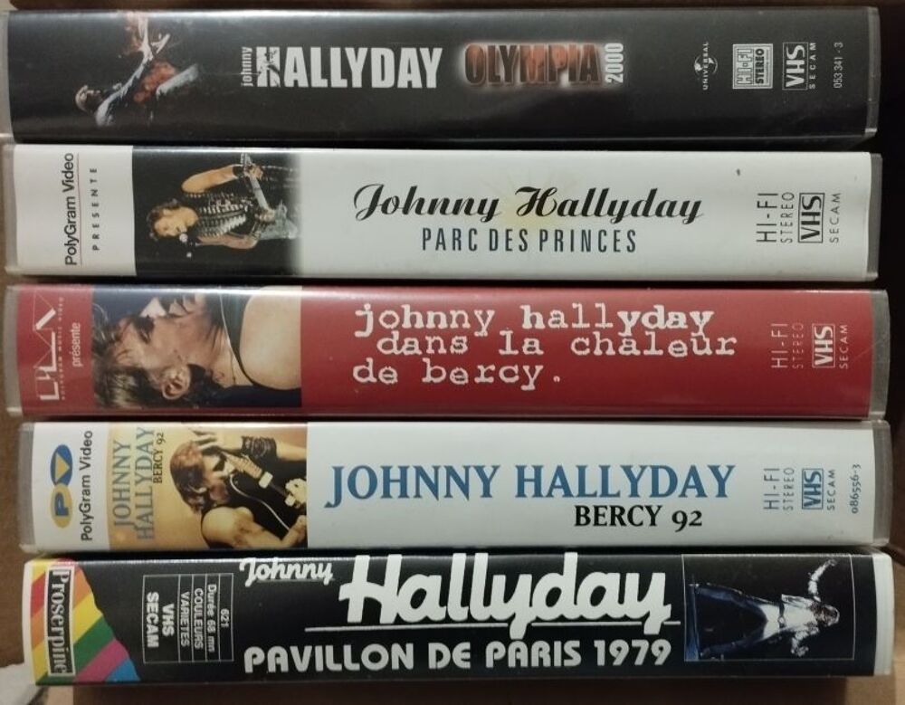 5 K7 VHS Johnny Hallyday Audio et hifi