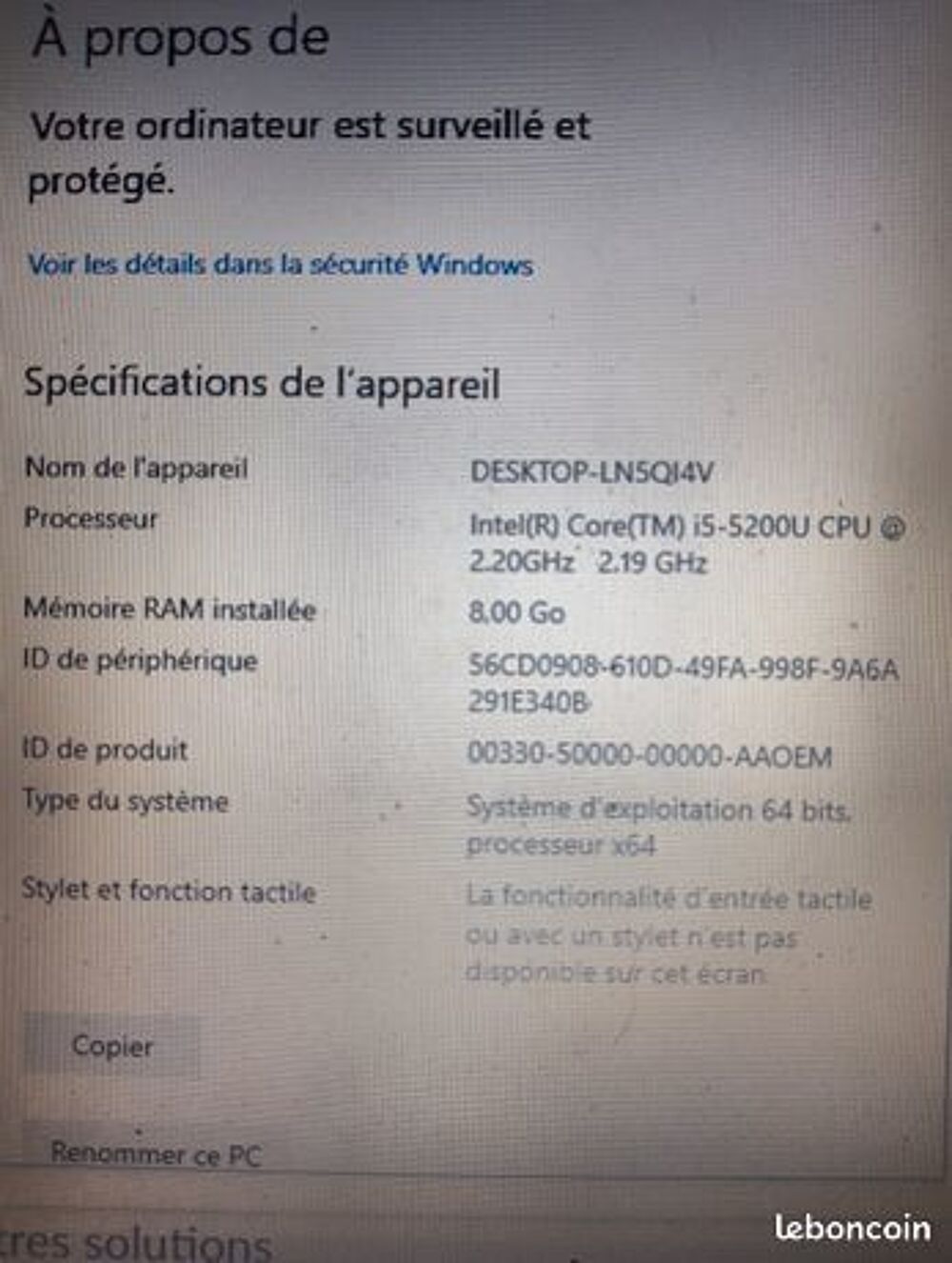 PC Lenovo Thinkpad E550 15" Matériel informatique