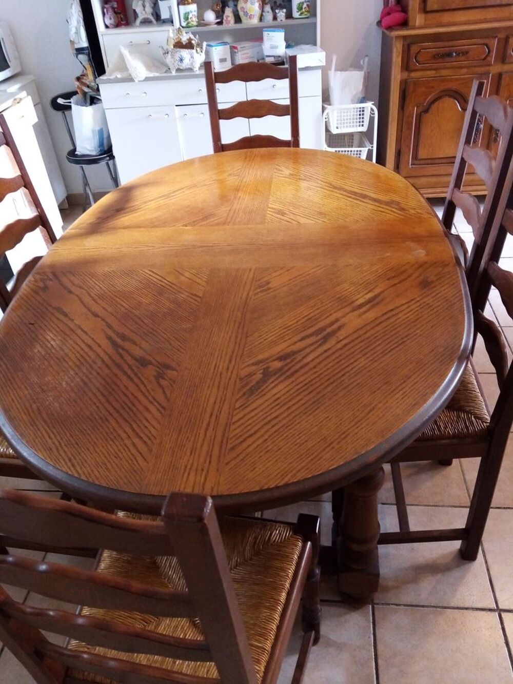 Table ovale en bois, mudulable Meubles