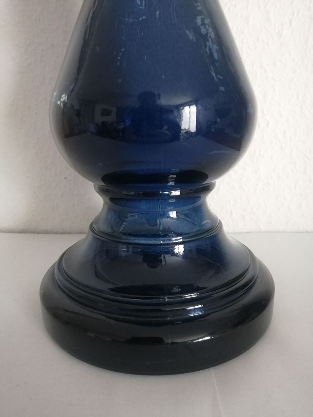 Vase ou bougeoir en verre bleu nuit Décoration