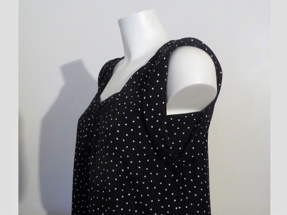 Tunique/ Robe Noir &agrave; Points Blanc- Taille 38- Atika Vêtements