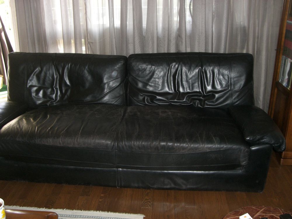 CANAPE STEINER CUIR NOIR 3 PLACES non convertible Meubles