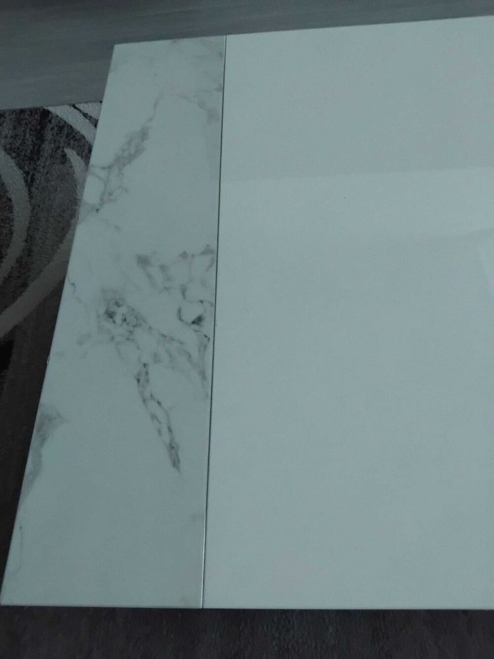 table basse laqu&eacute;e blanc/gris Meubles