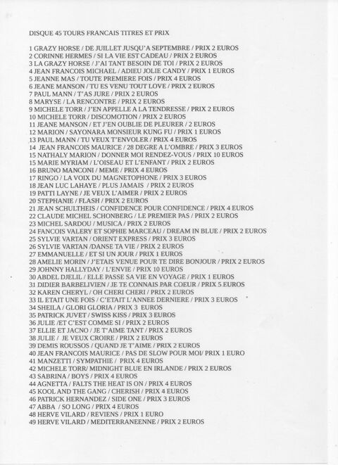 45,tours variété française et étrangère 2 Chaponost (69)
