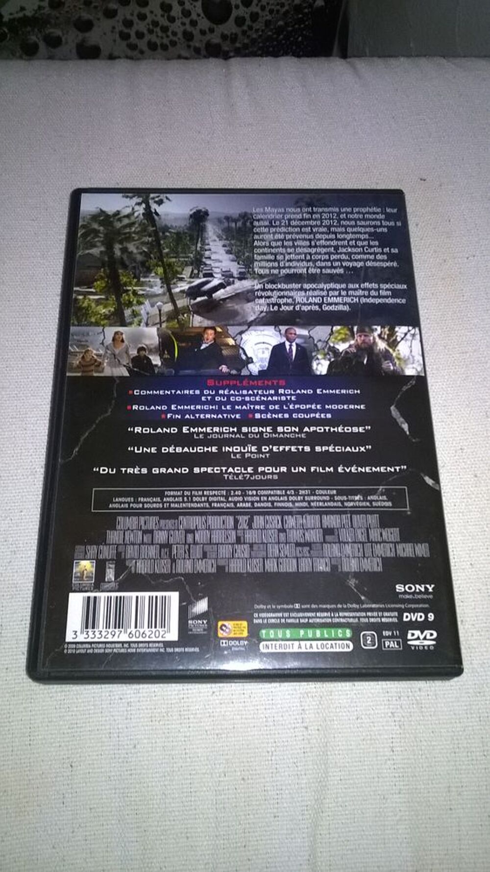 DVD 2012
John Cusack
2009
Excellent etat
En Fran&ccedil;ais
+Bo DVD et blu-ray