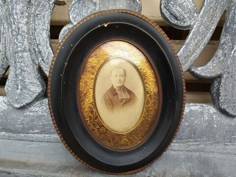 Cadre Photo Pr�tre Ovale Bois Laiton Noirci Napol�on III 29 Loches (37)