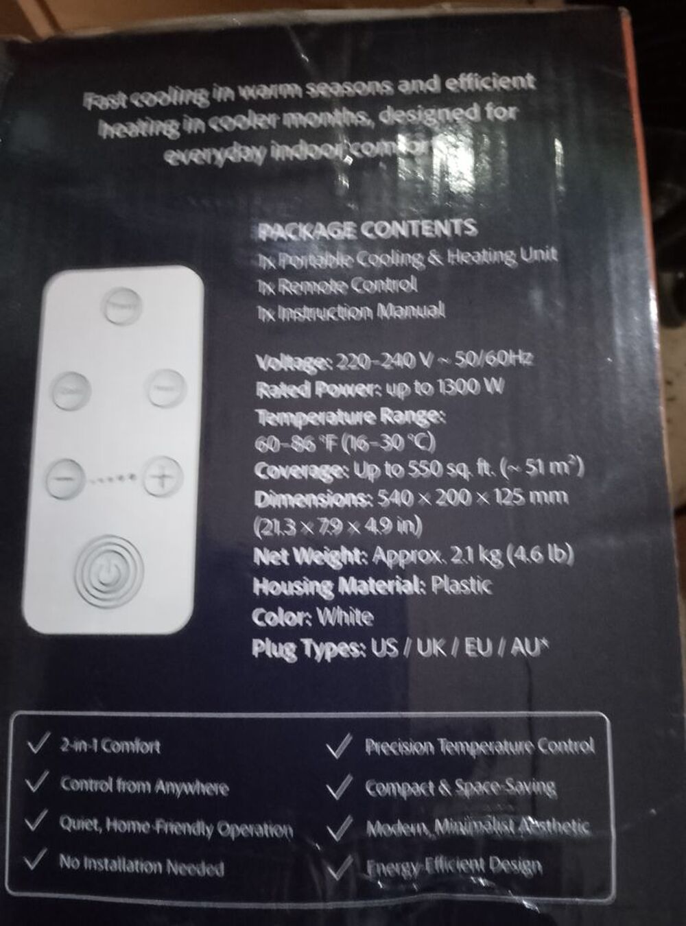 Climatiseur portable r&eacute;versible frais/ chaud Electroménager