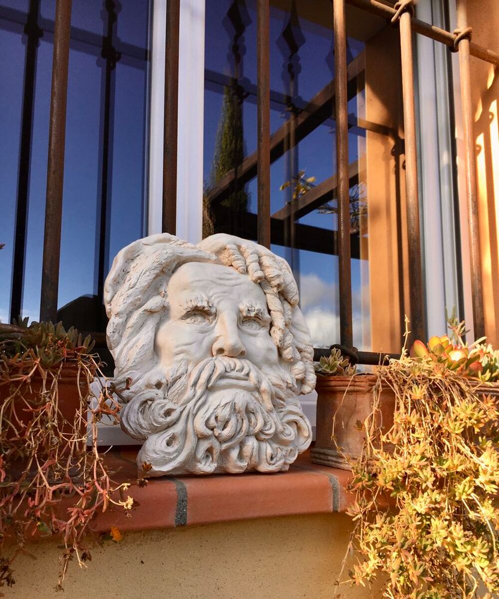 Mascaron; Grande Oeuvre Unique sign&eacute;e, Terre cuite (35x30cm) Décoration