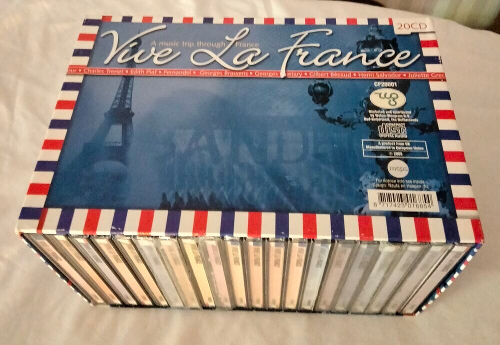 Coffret de 20 CD. Titre&nbsp;: Vive la France. CD et vinyles