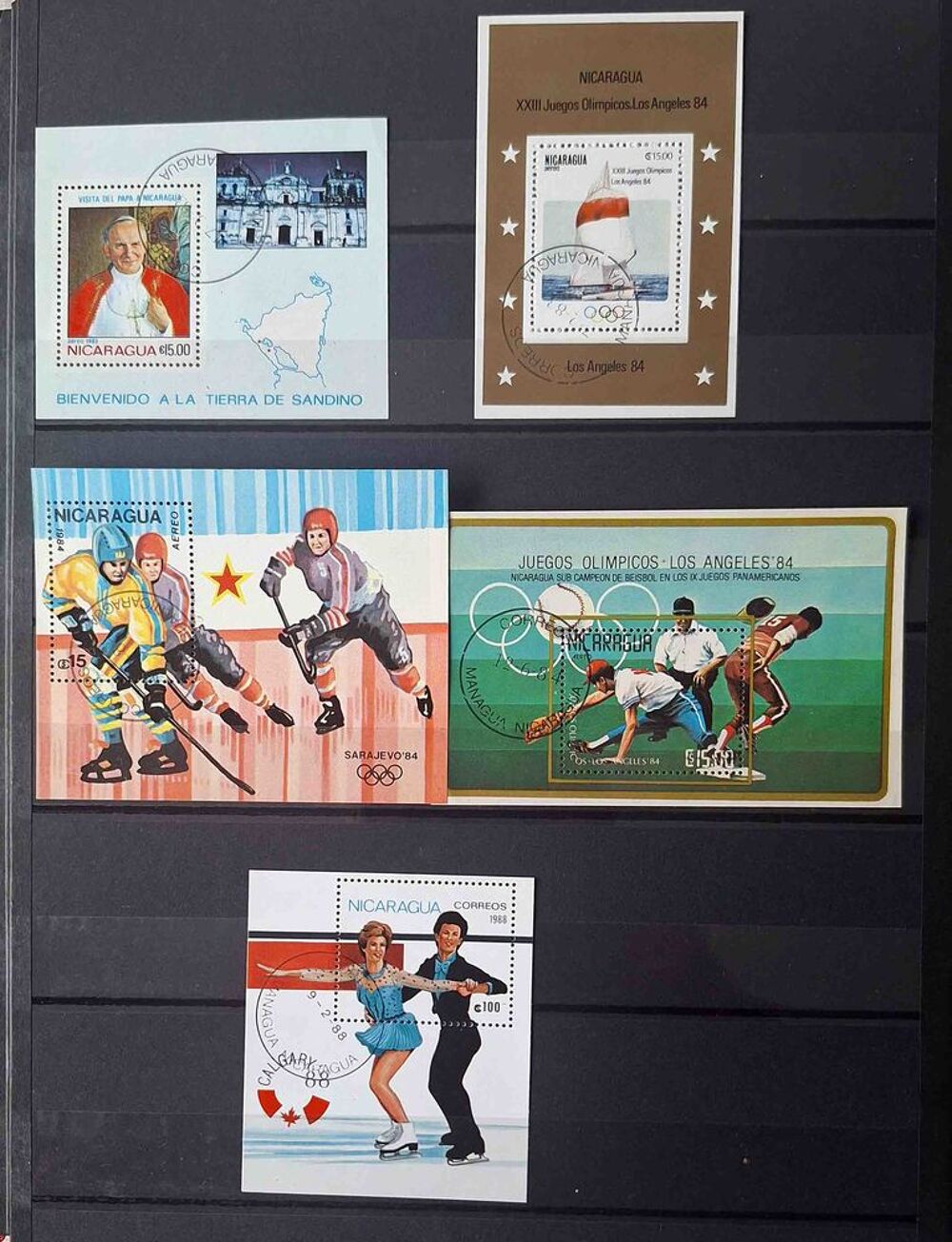 S&eacute;rie de timbres de collection du Nicaraga (bis) 