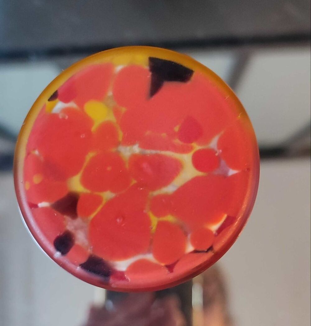 Vase forme galb&eacute;e en pate de verre 