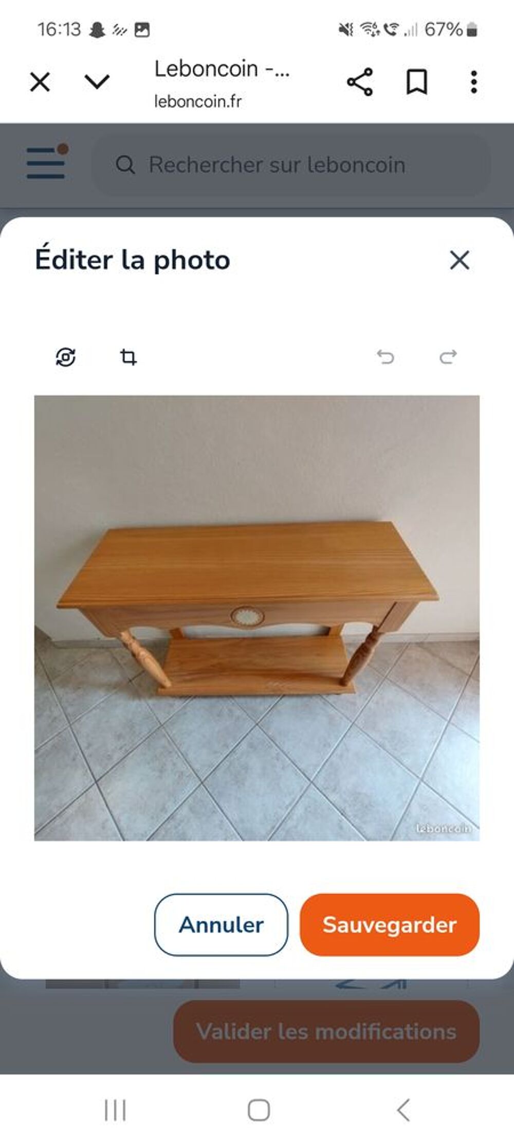 Console en pin massif. Meubles