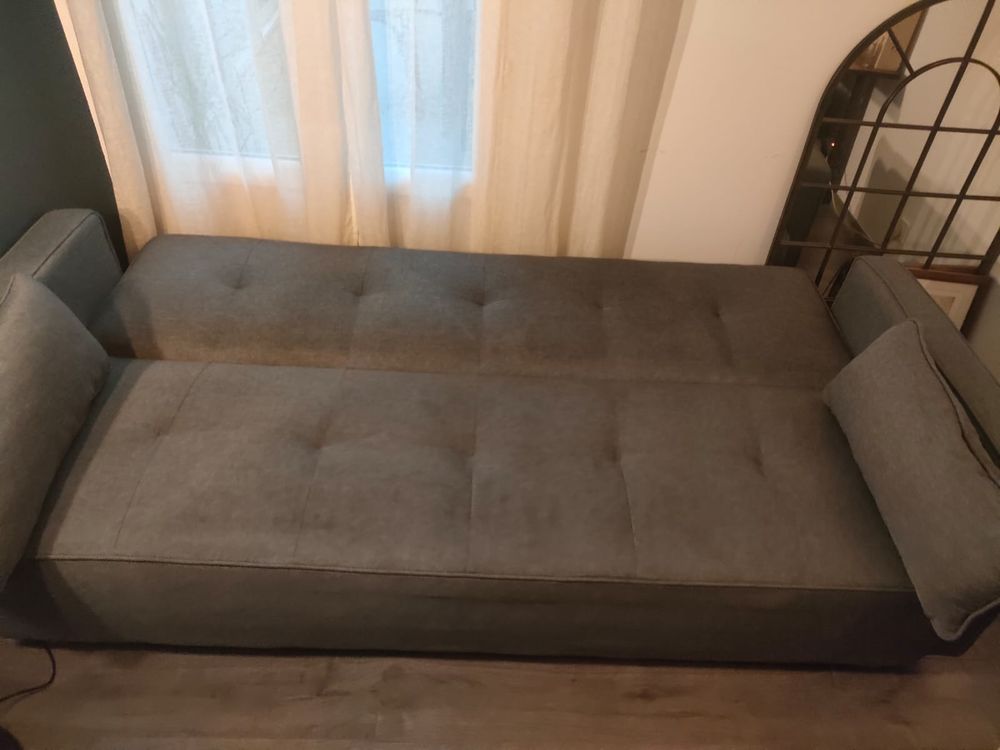Canap&eacute; convertible scandinave gris Meubles