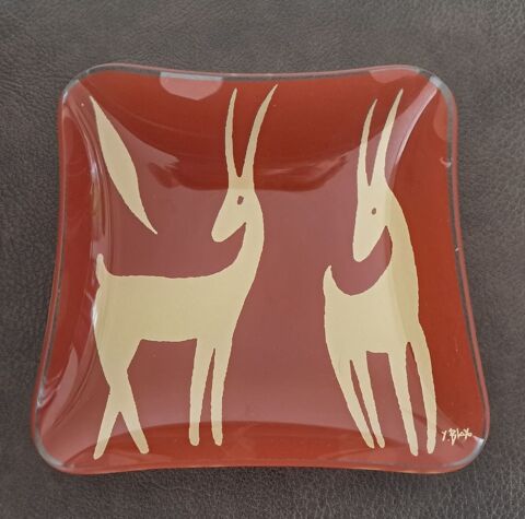 coupelle ramasse monnaie en verre marron et or Yves Blayo 
10 Carnon Plage (34)