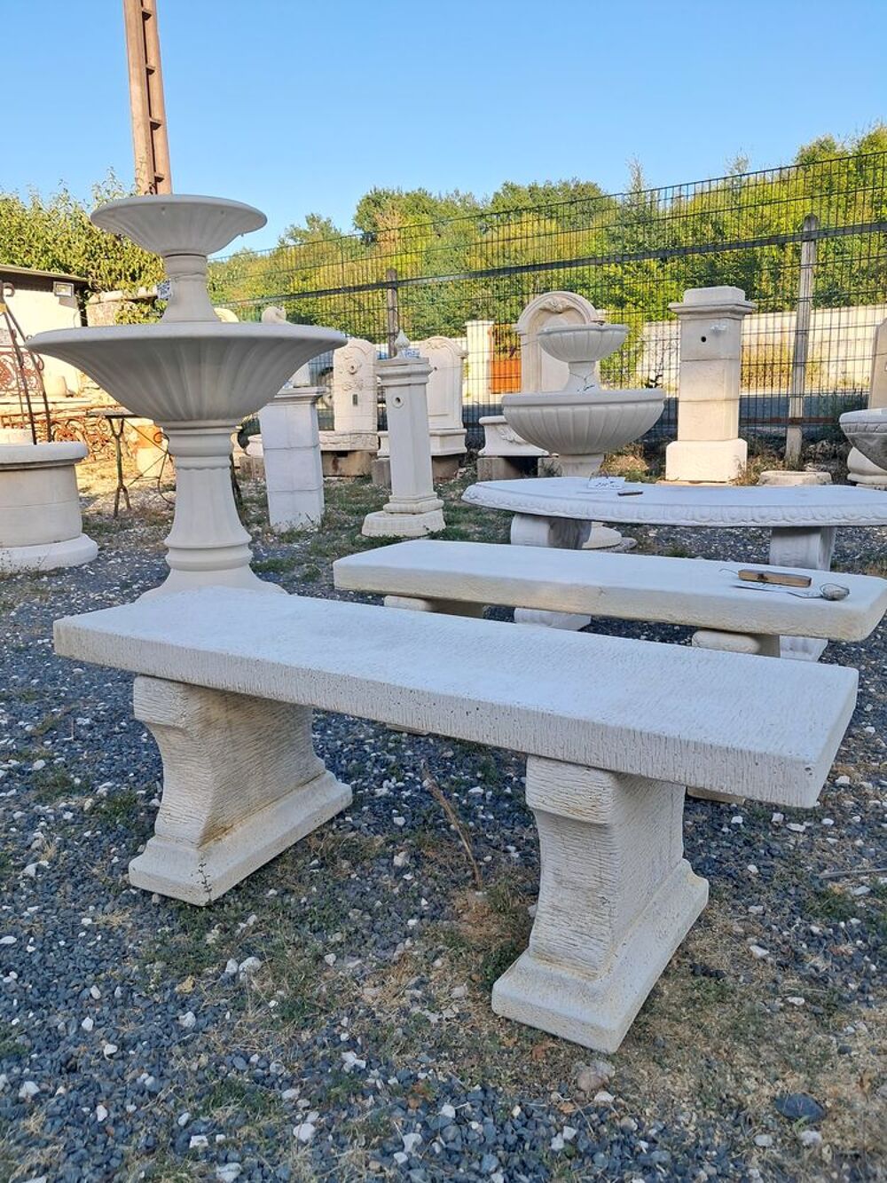 Banc en pierre reconstitu&eacute;e, F.Fran&ccedil;aise Jardin