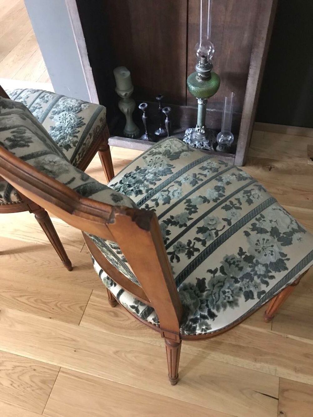 paire chaises velours tapisserie Meubles