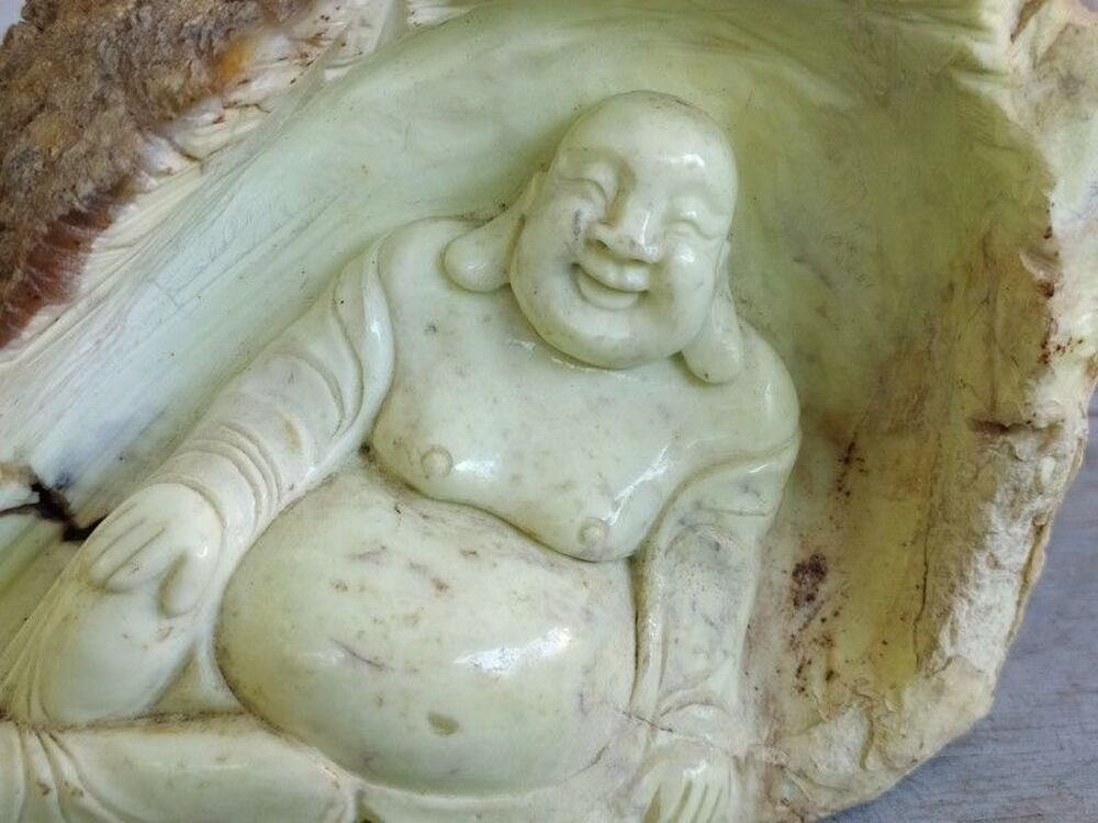 Sculpture Bouddha Pierre Dure Chine XX&egrave;me Chinese Carving 
