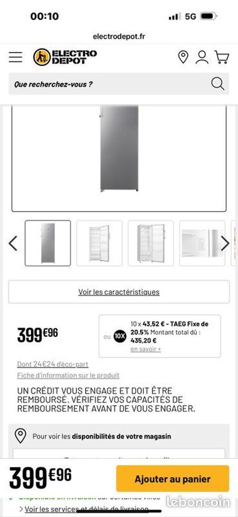 FRIGORIFIQUE NEUF JAMAIS UTILISE 0 Beauchamp (95)