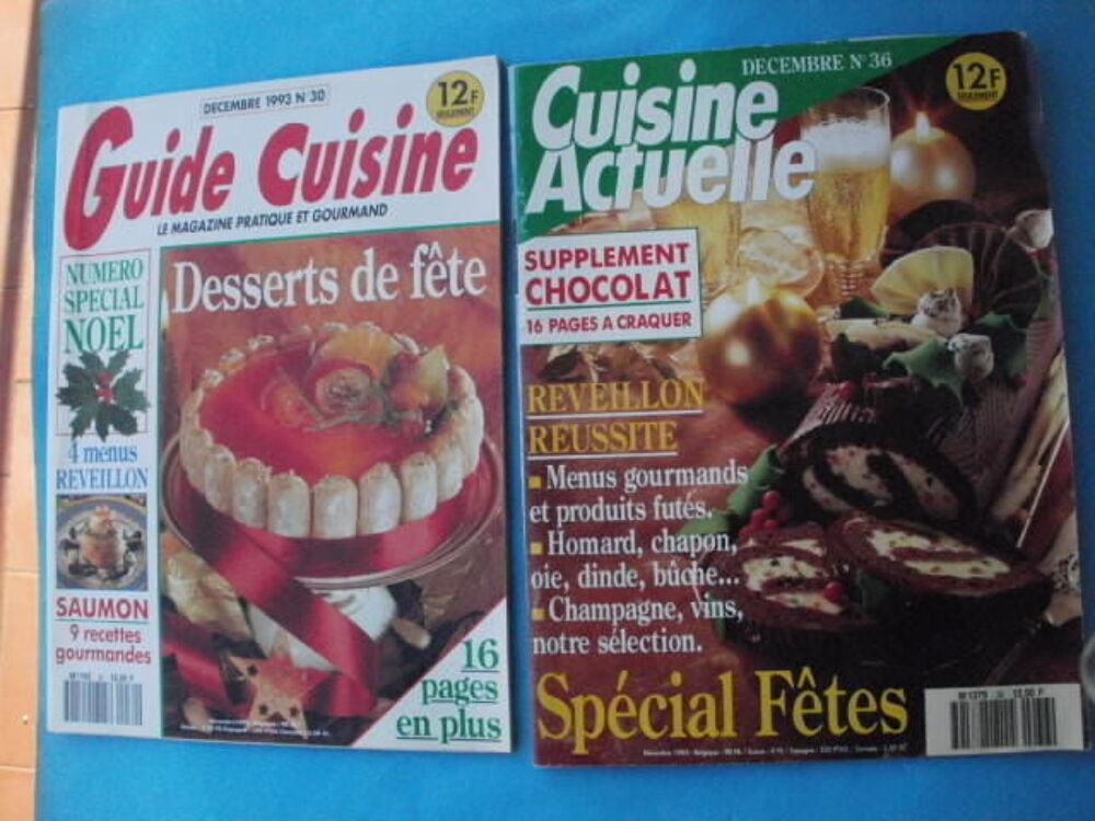 2 Revues cuisine special f&ecirc;tes, d&eacute;cembre 1993 Livres et BD